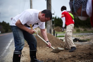 活動中-土砂撤去