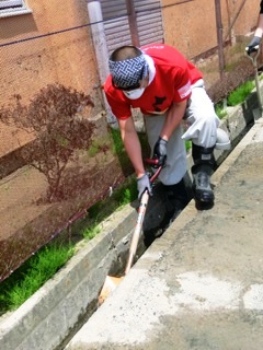 活動中-土砂撤去