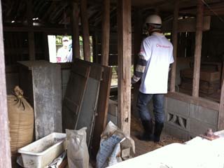 作業終了後の室内